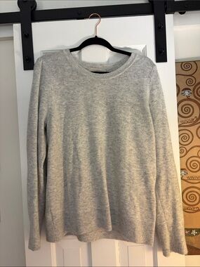LOFT Light Gray Crewneck Sweater
